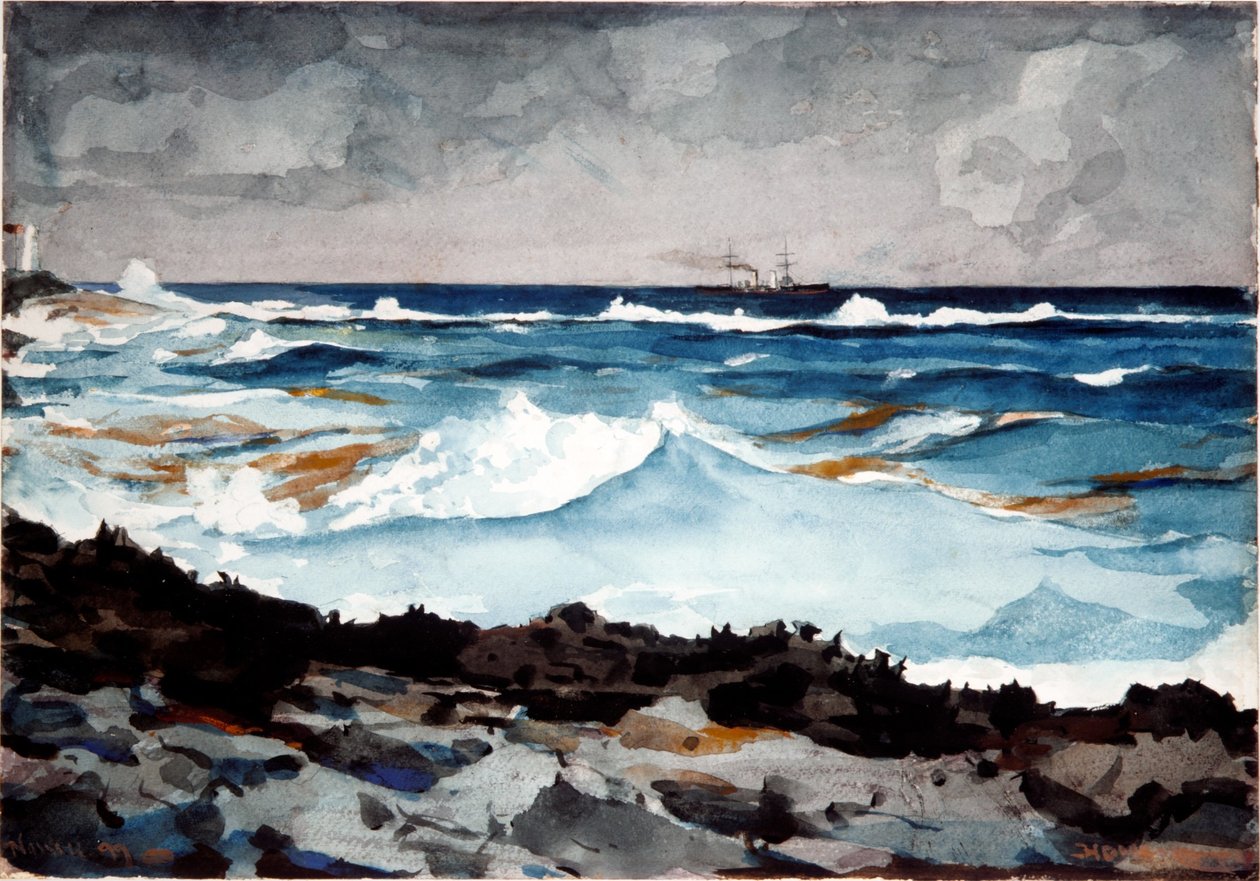 Rivage et surf, Nassau - Winslow Homer