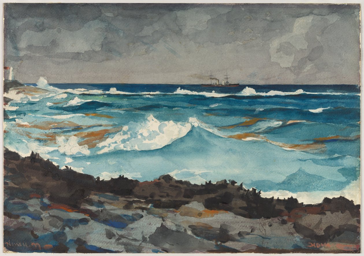Rivage et surf, Nassau - Winslow Homer