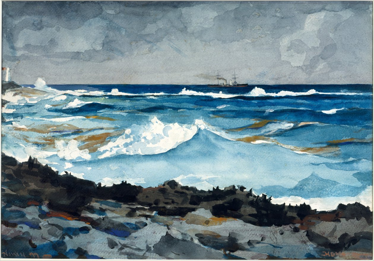 Rivage et surf, Nassau - Winslow Homer