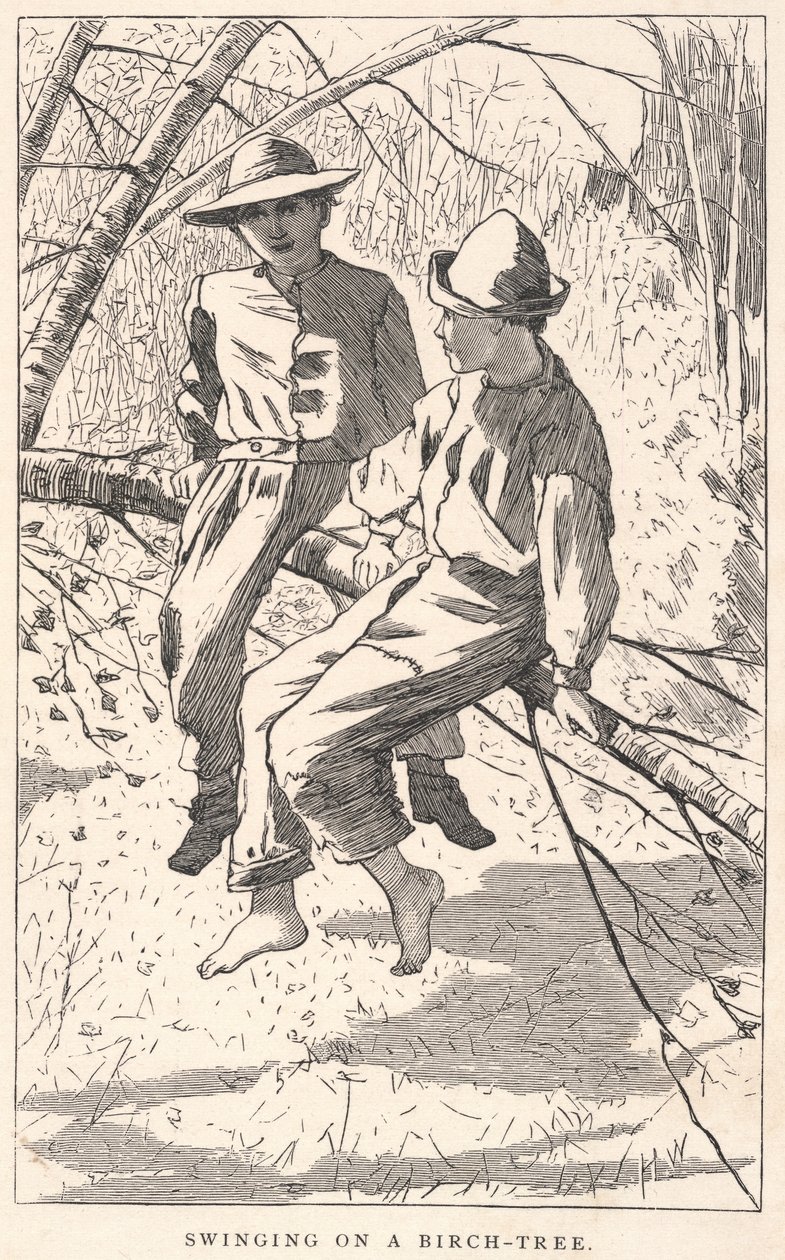 Swinging on a Birch-Tree, tiré de Our Young Folks, juin 1867 - Winslow Homer