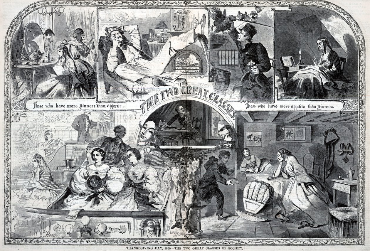 Thanksgiving Day, 1860, Les deux grandes classes de la société, extrait de Harper