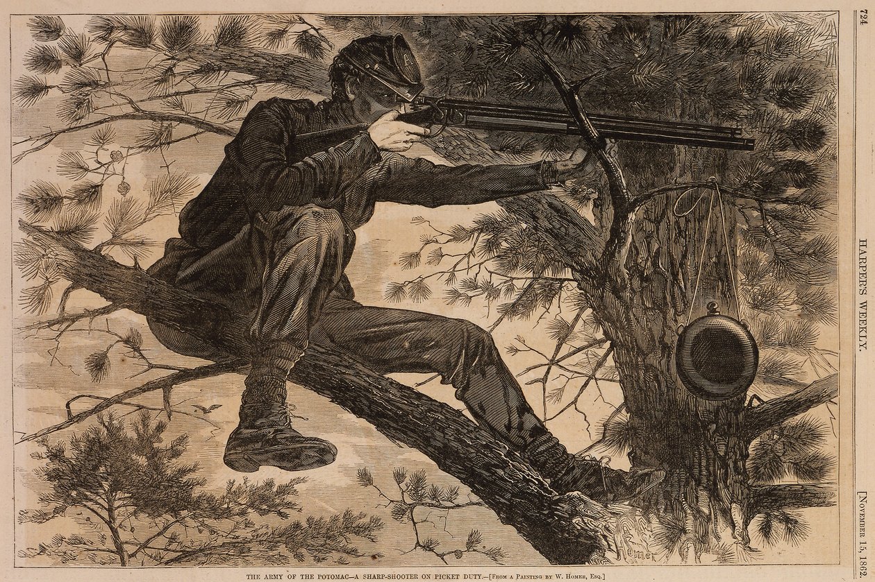 The Army of Potomac--A Sharpshooter on Picket Duty, tiré de Harper