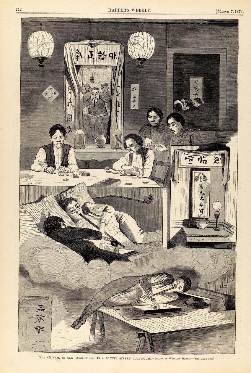 Les Chinois à New York - Scène dans un club-house de la rue Baxter, tiré de Harper