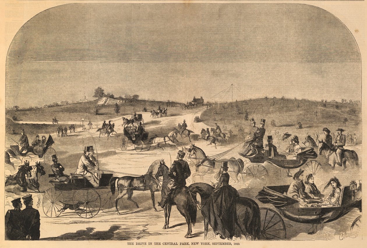 The Drive in the Central Park, New York, septembre 1860, extrait de Harper