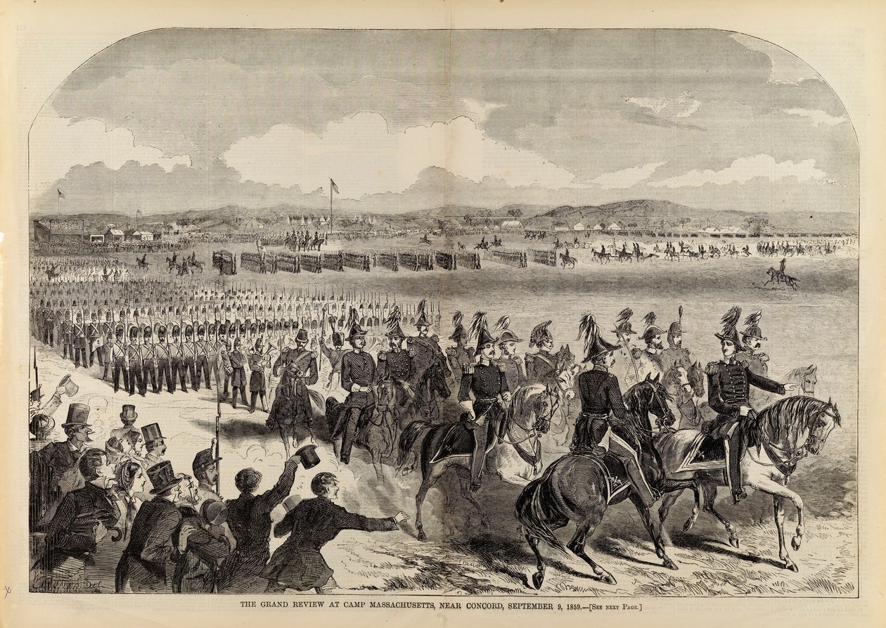 The Grand Review at Camp Massachusetts, Near Concord, September 9, 1859, extrait de Harper