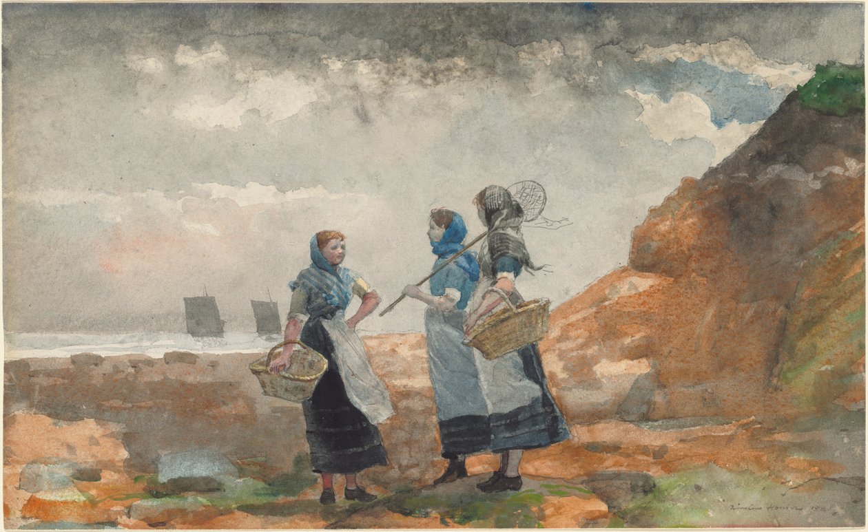 Trois jeunes pêcheuses, Tynemouth - Winslow Homer