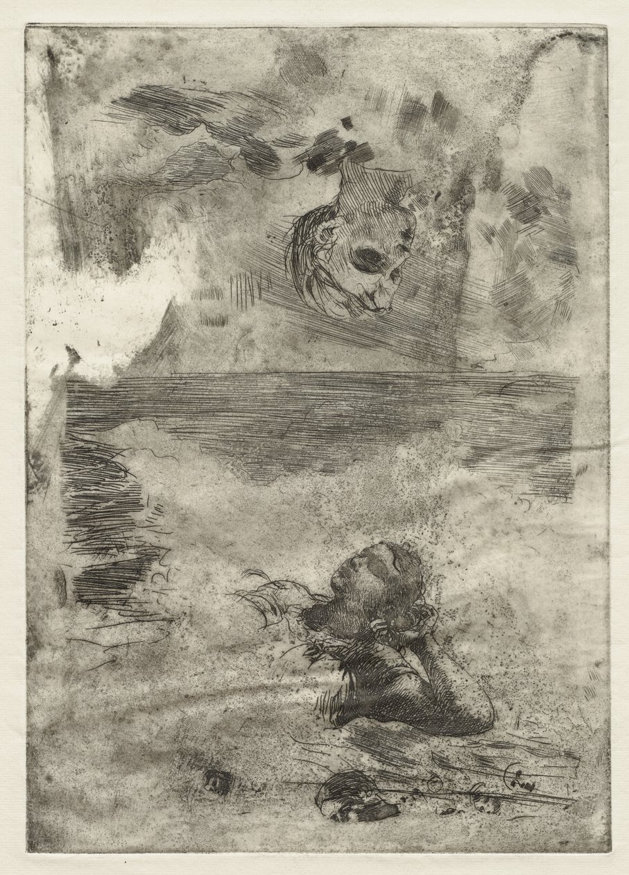 Deux têtes (étude après "Undertow") - Winslow Homer