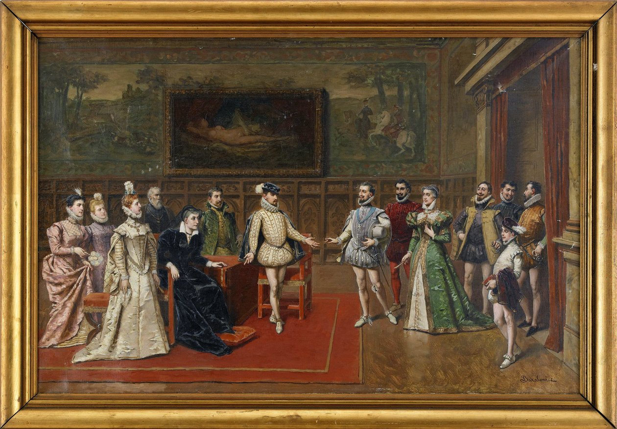 Catherine de Médicis rencontre ses fils Charles IX et Henri III - Wladyslaw Bakalowicz