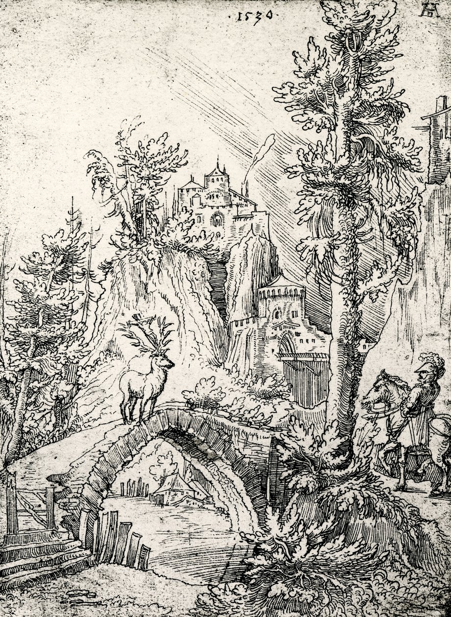 Saint Hubert devant le miracle du cerf - Wolf Huber