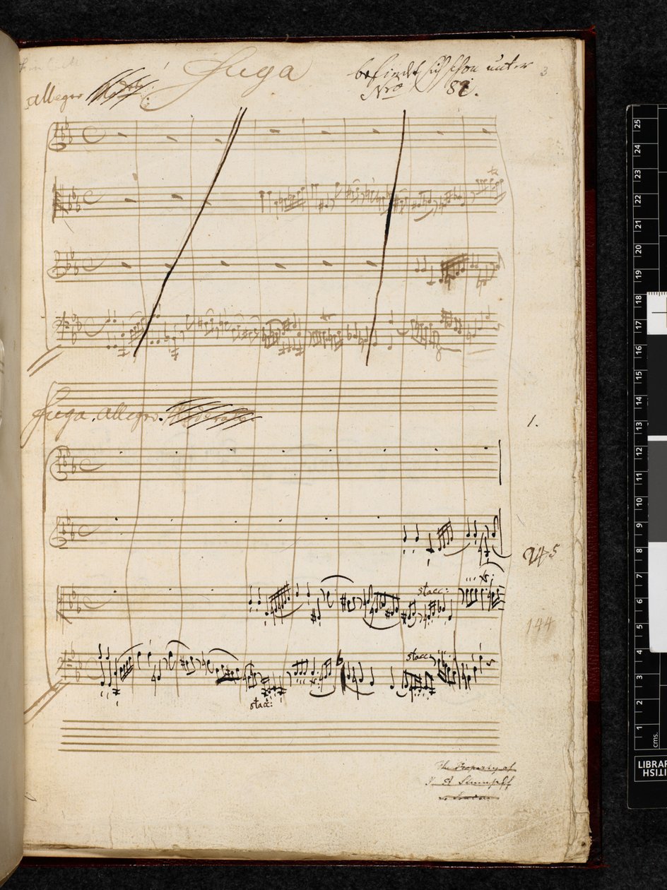 Adagio et Fugue en ut mineur, K. 546, Add. 28996 f.3r - Wolfgang Amadeus Mozart
