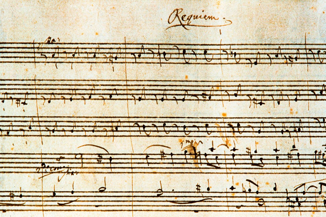 Partition autographe du Requiem, K. 626 par le compositeur autrichien Wolfgang Amadeus Mozart (1756-1791) - Wolfgang Amadeus Mozart