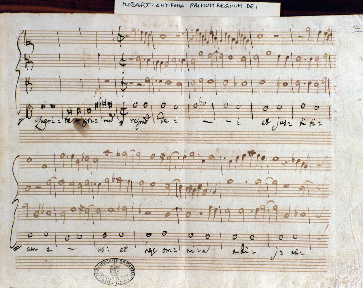 Page de partition de Querite primum regnum Dei de Mozart pour obtenir le titre d