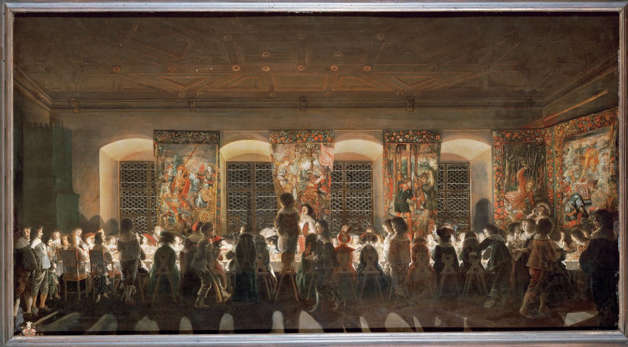 Banquet nocturne (huile sur cuivre) - Wolfgang Heimbach