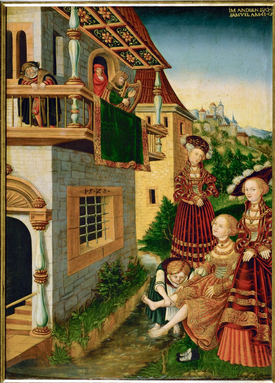 David et Bathseba (peinture sur tilleul) - Wolfgang Krodel