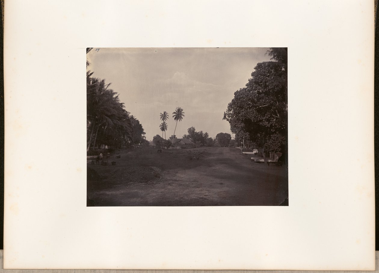 [Travaux de pavage sur la route de Prapatan, Batavia]. - Woodbury and Page
