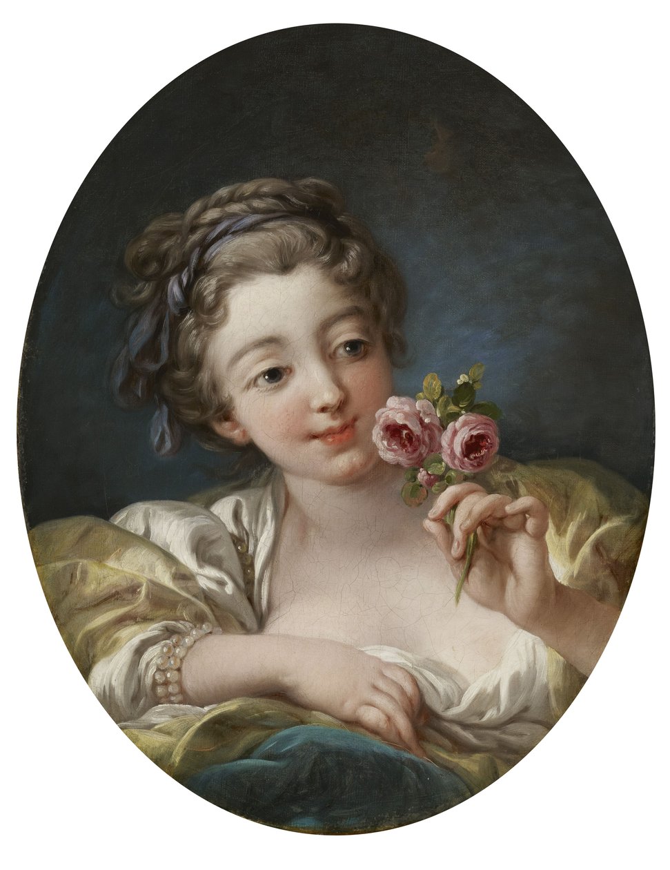 Fille avec des roses - François Boucher