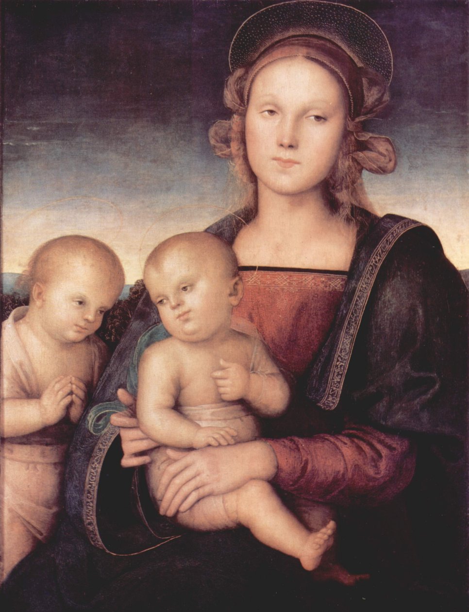 Madone avec Saint Jean-Baptiste - Workshop of Pietro Perugino