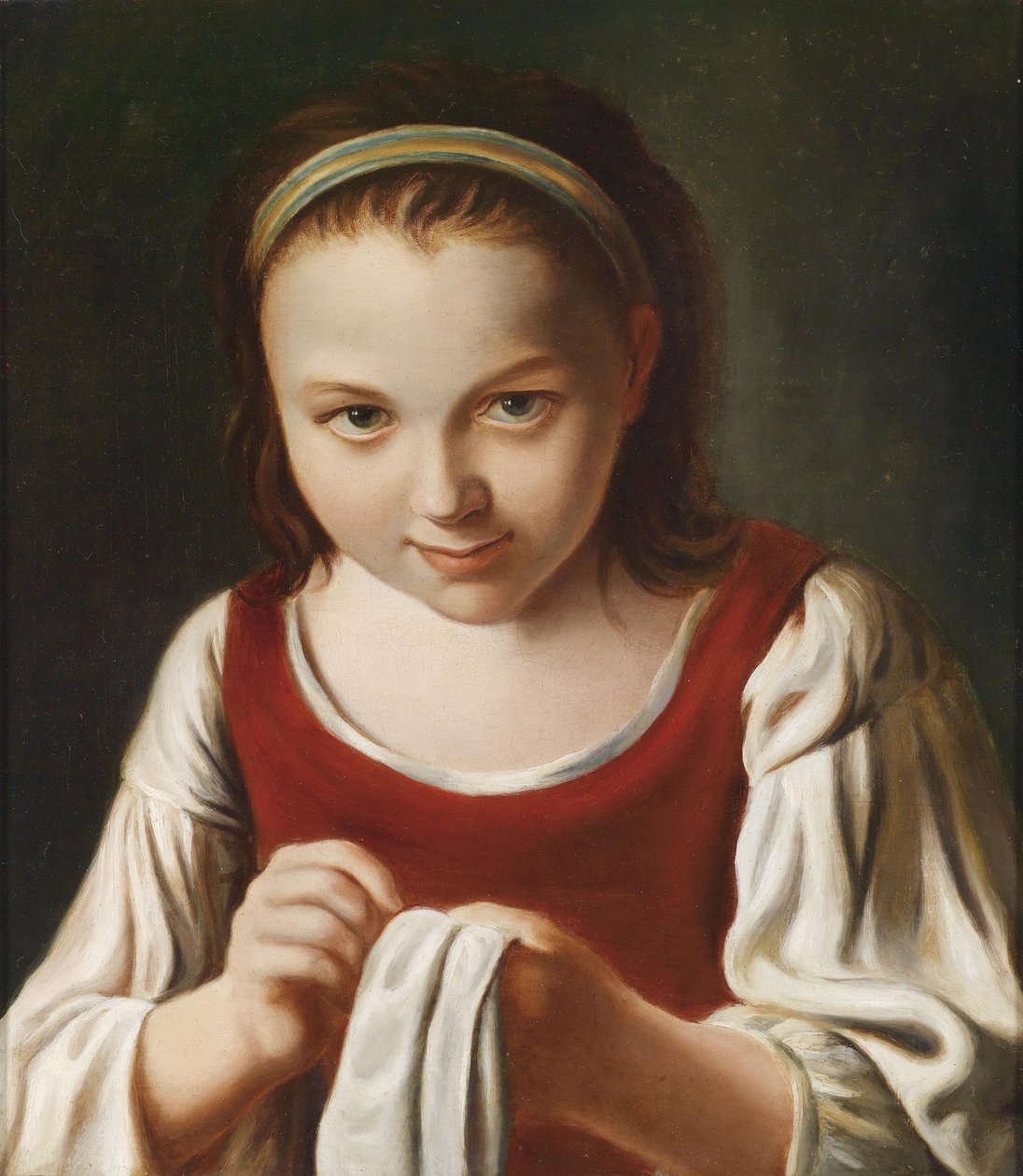 Une fille cousant - Pietro Antonio Rotari