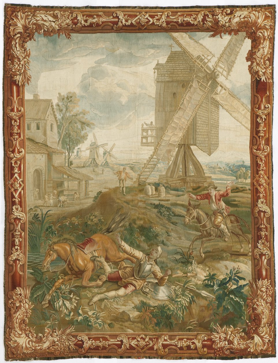 Don Quichotte combattant le moulin à vent - Workshop of Urbanus Leyniers and Daniel Leyniers II 1669–1728 Workshop of Urbanus Leyniers and Daniel Leyniers II 1669–1728