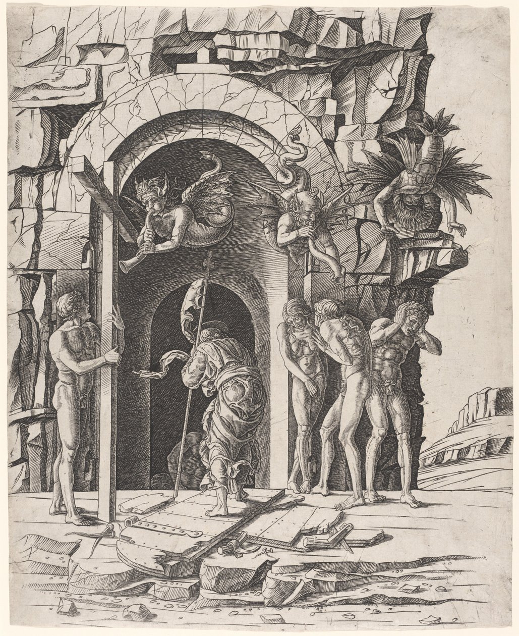 Descente aux limbes - Workshop of Andrea Mantegna