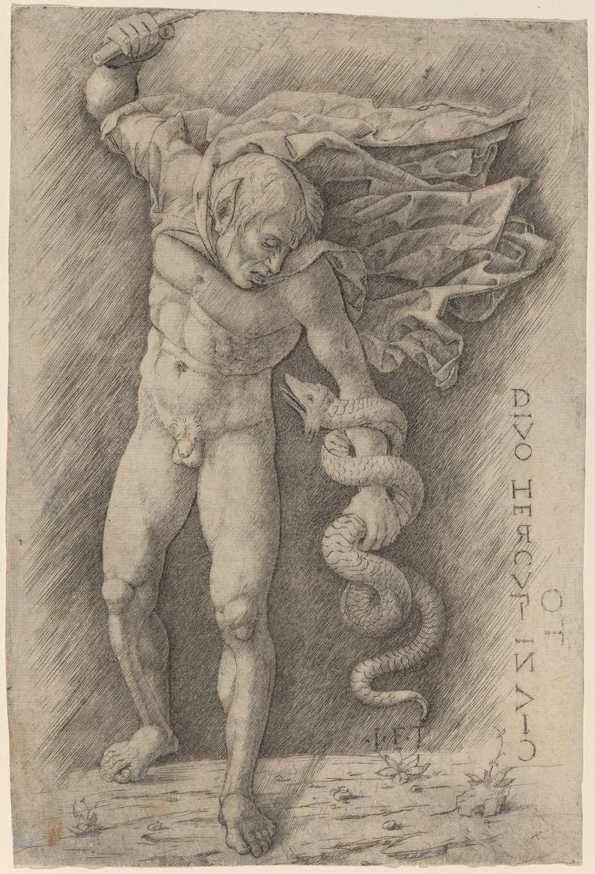 Faune Combattant un Serpent - Workshop of Andrea Mantegna
