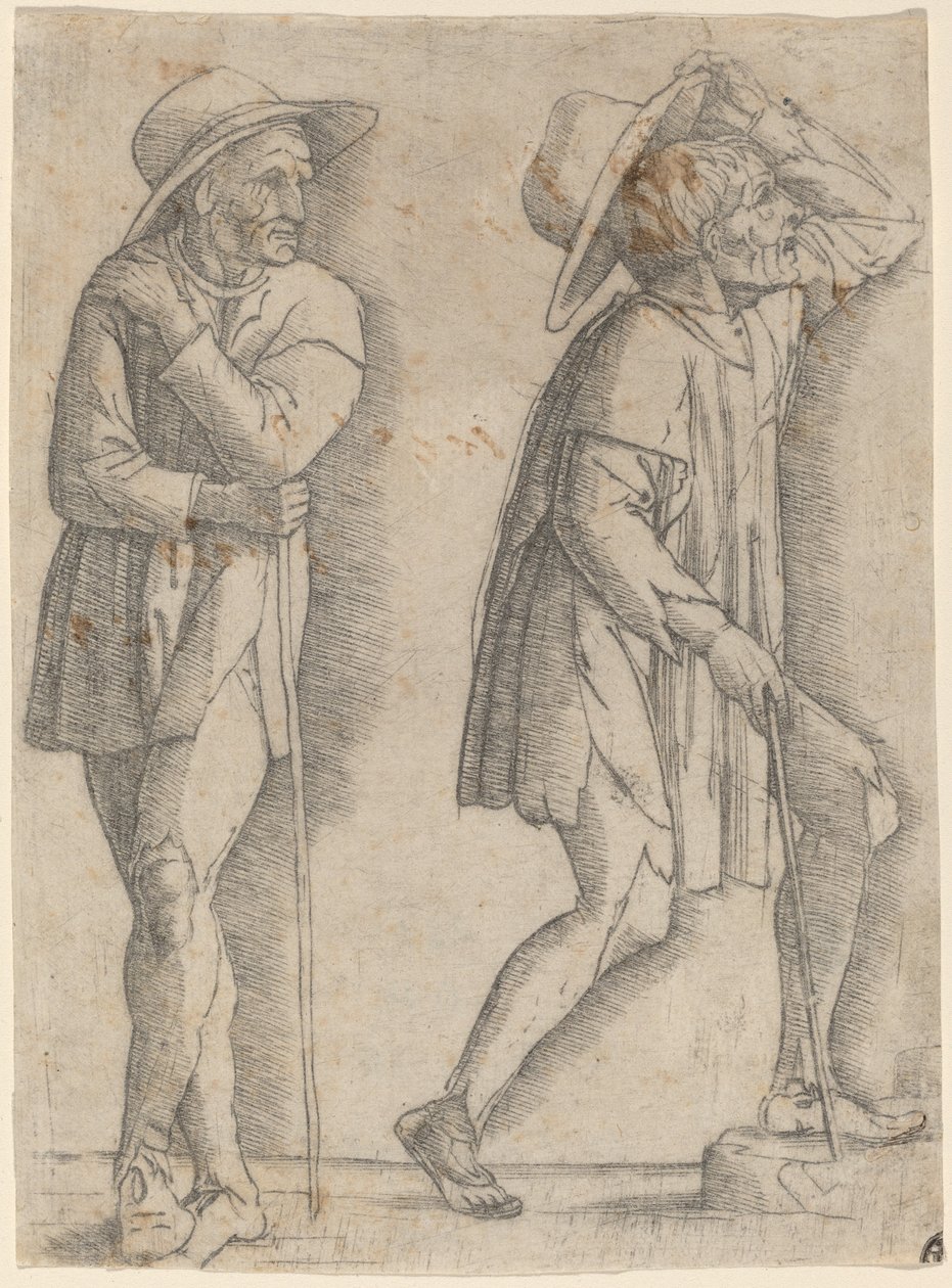 Deux paysans - Workshop of Andrea Mantegna