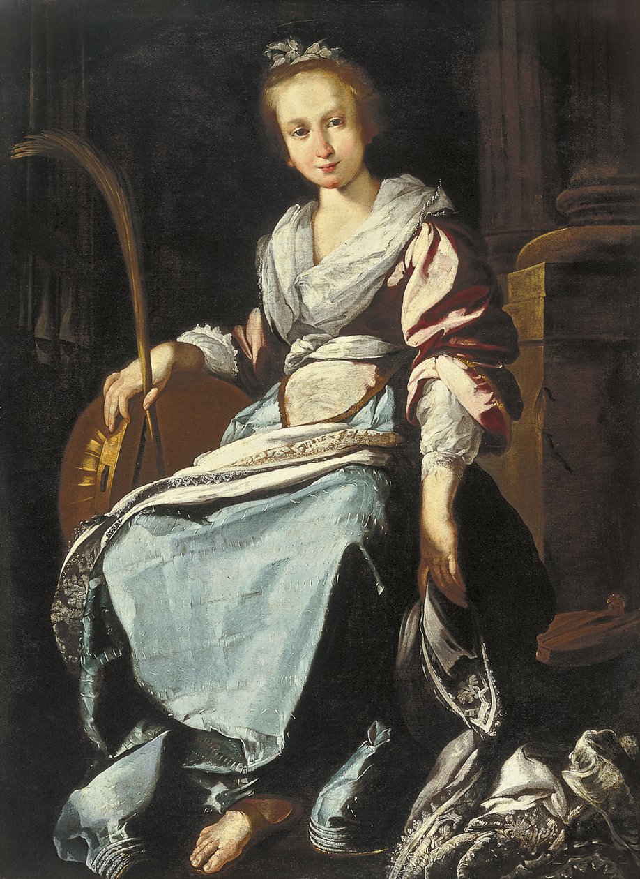 Espagnol : Santa Cecilia Saint Cecilia - workshop of Bernardo Strozzi