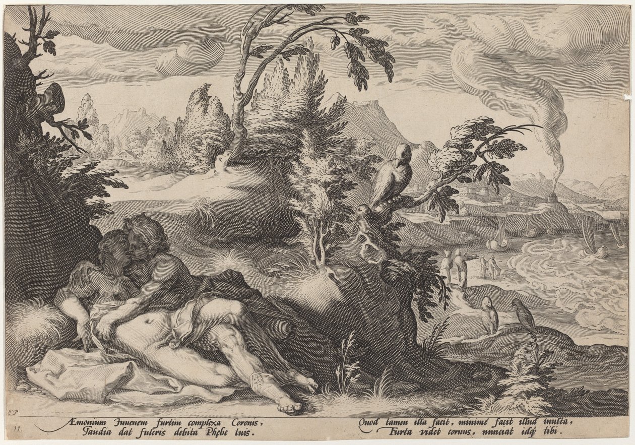 Apollon et Coronis - Workshop of Hendrick Goltzius, after Hendrick Goltzius