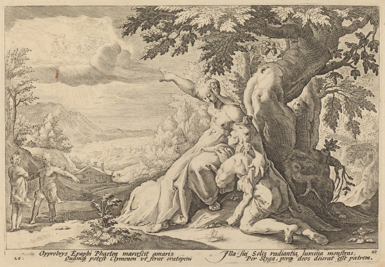 Clymène exhortant Phaéton à trouver Hélios - Workshop of Hendrick Goltzius, after Hendrick Goltzius