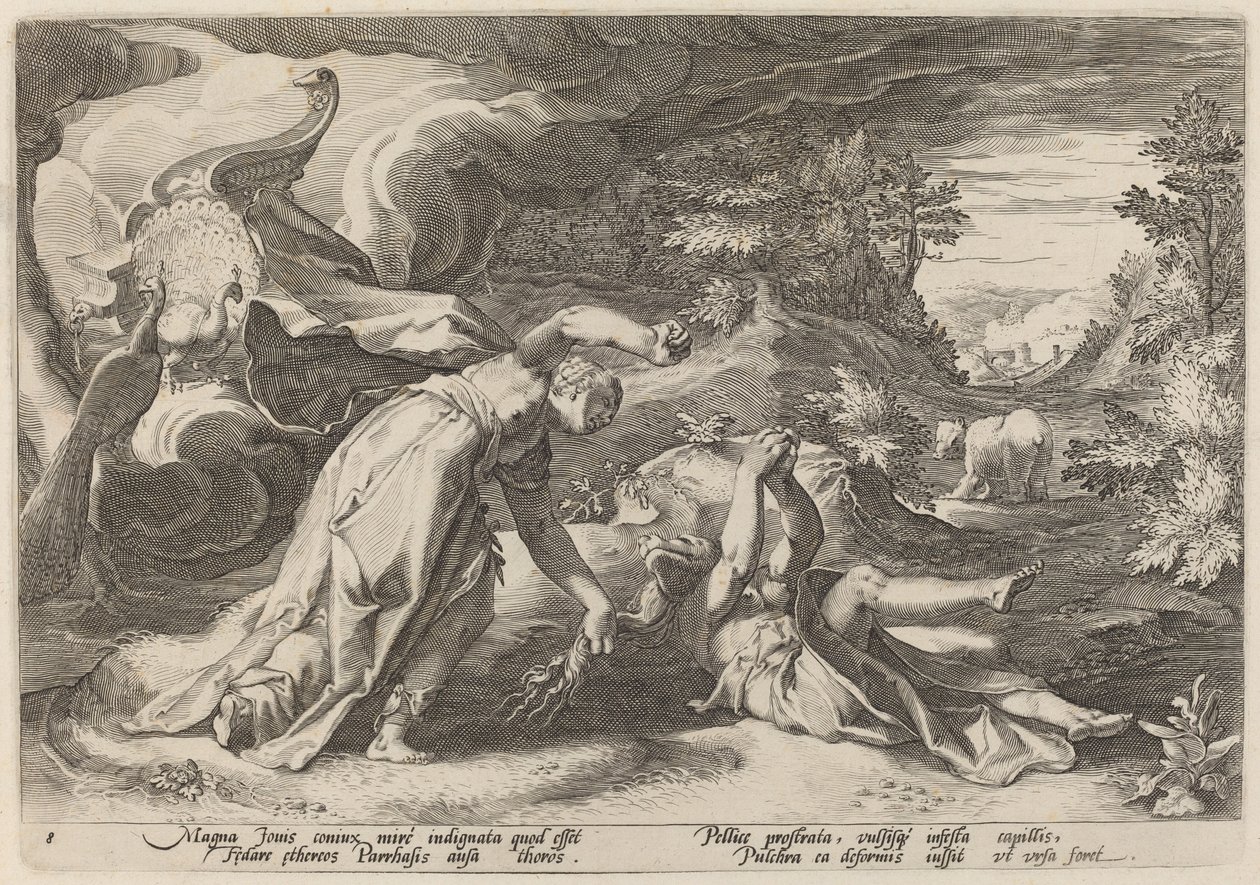 Junon transformant Callisto en ours - Workshop of Hendrick Goltzius, after Hendrick Goltzius