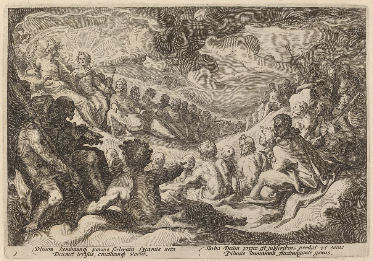 Jupiter prenant conseil des dieux sur la destruction de l