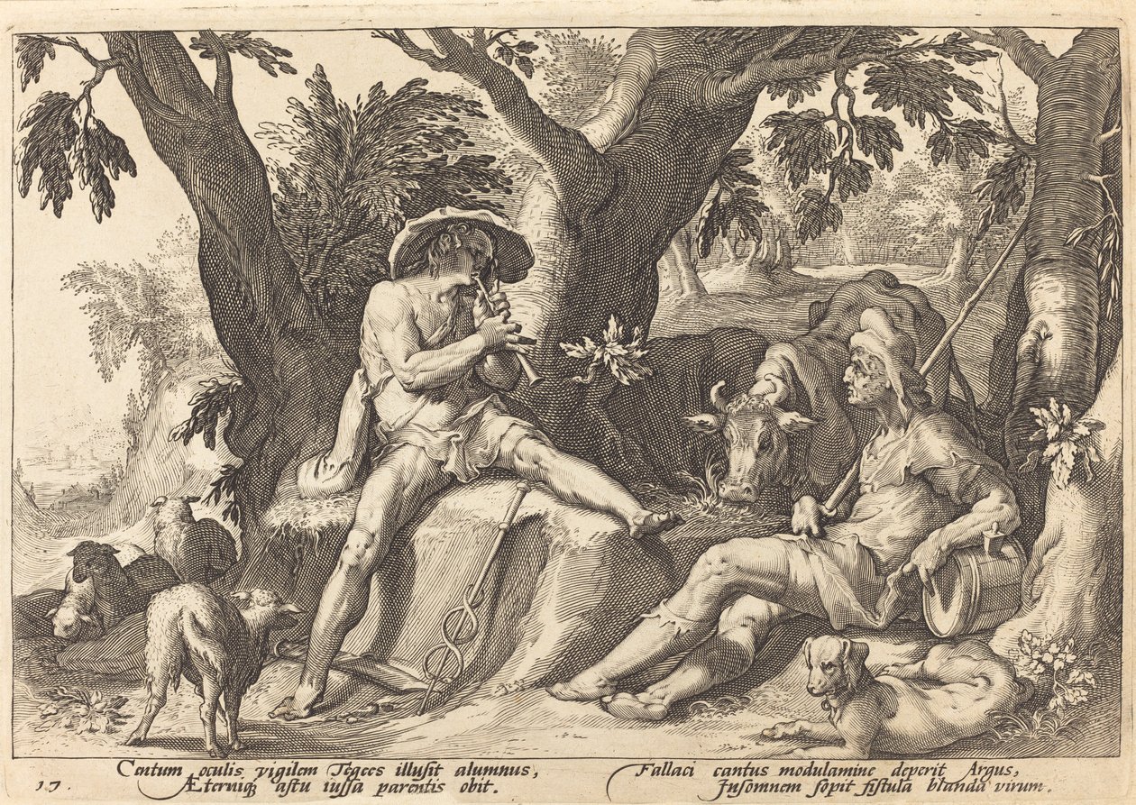 Mercure endormant Argus - Workshop of Hendrick Goltzius, after Hendrick Goltzius