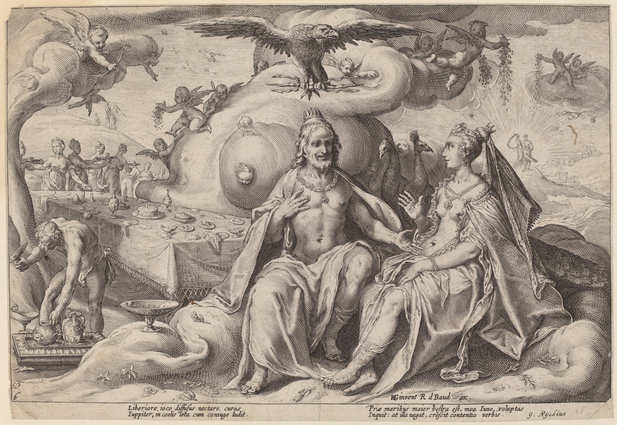 La dispute entre Jupiter et Junon - Workshop of Hendrick Goltzius, after Hendrick Goltzius