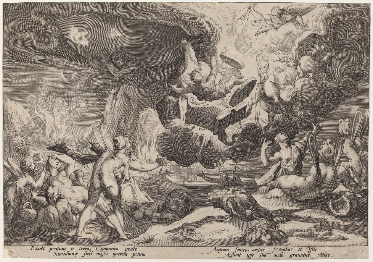 La chute de Phaéton - Workshop of Hendrick Goltzius, after Hendrick Goltzius