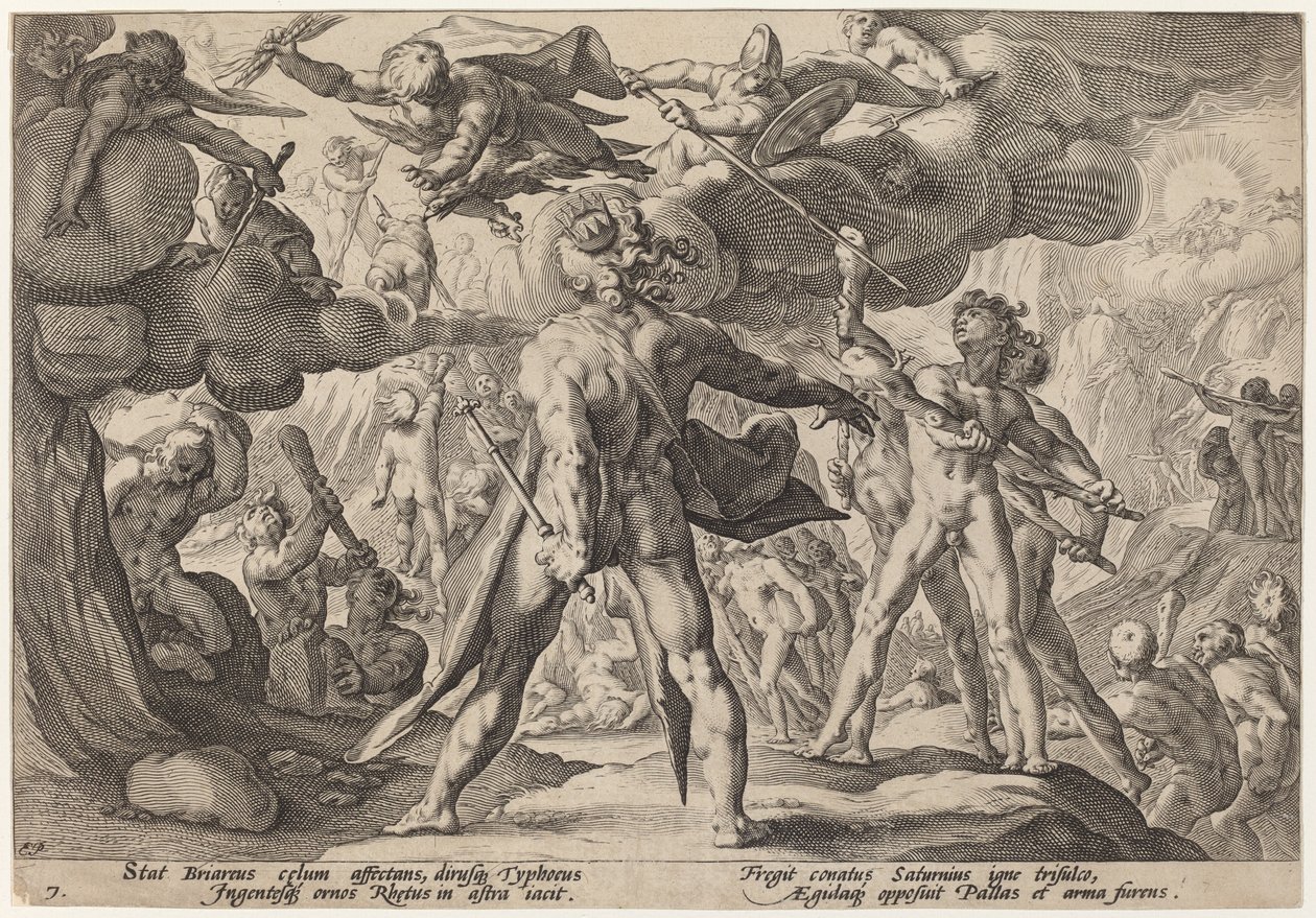 Les géants grimpant aux cieux - Workshop of Hendrick Goltzius, after Hendrick Goltzius