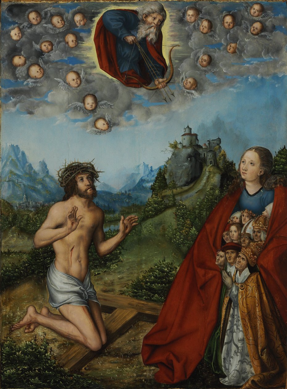 La double intercession : Le Christ et la Vierge intercédant pour l