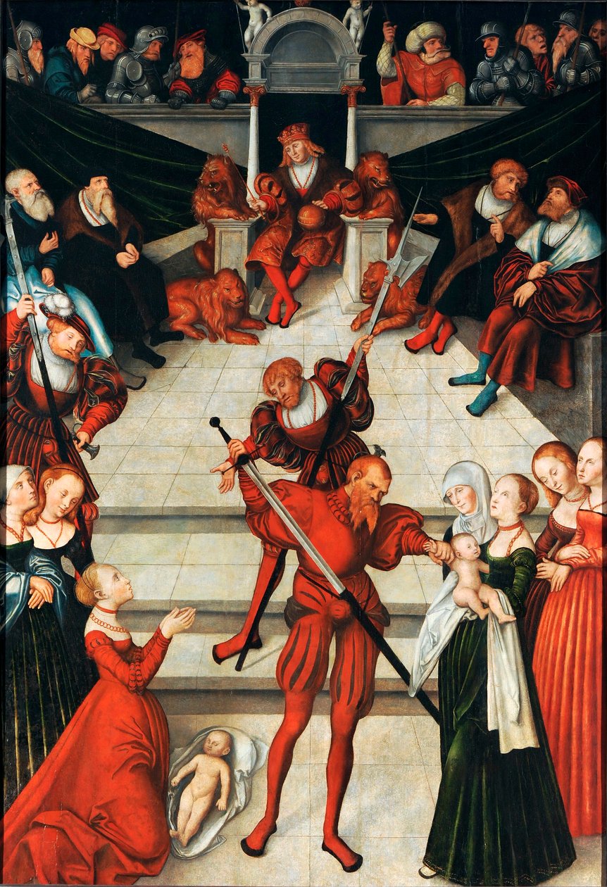 French : Le jugement de Salomon Judgment of Solomon - workshop of Lucas Cranach the Elder