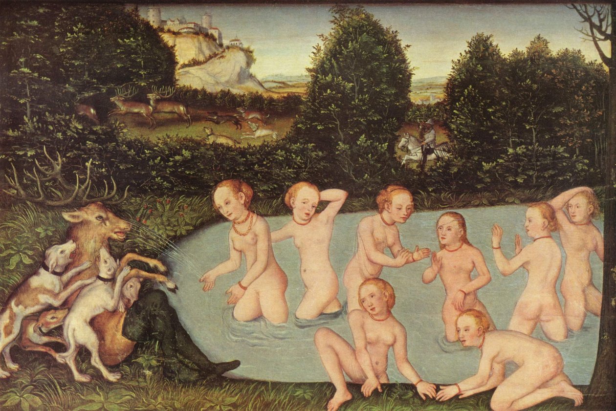 Allemand : Diana und Aktäon Diana et Actaeon - workshop of Lucas Cranach the Elder