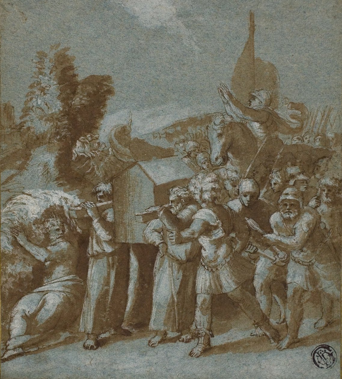 Josué et les Israélites traversent le Jourdain - Workshop of Raphael