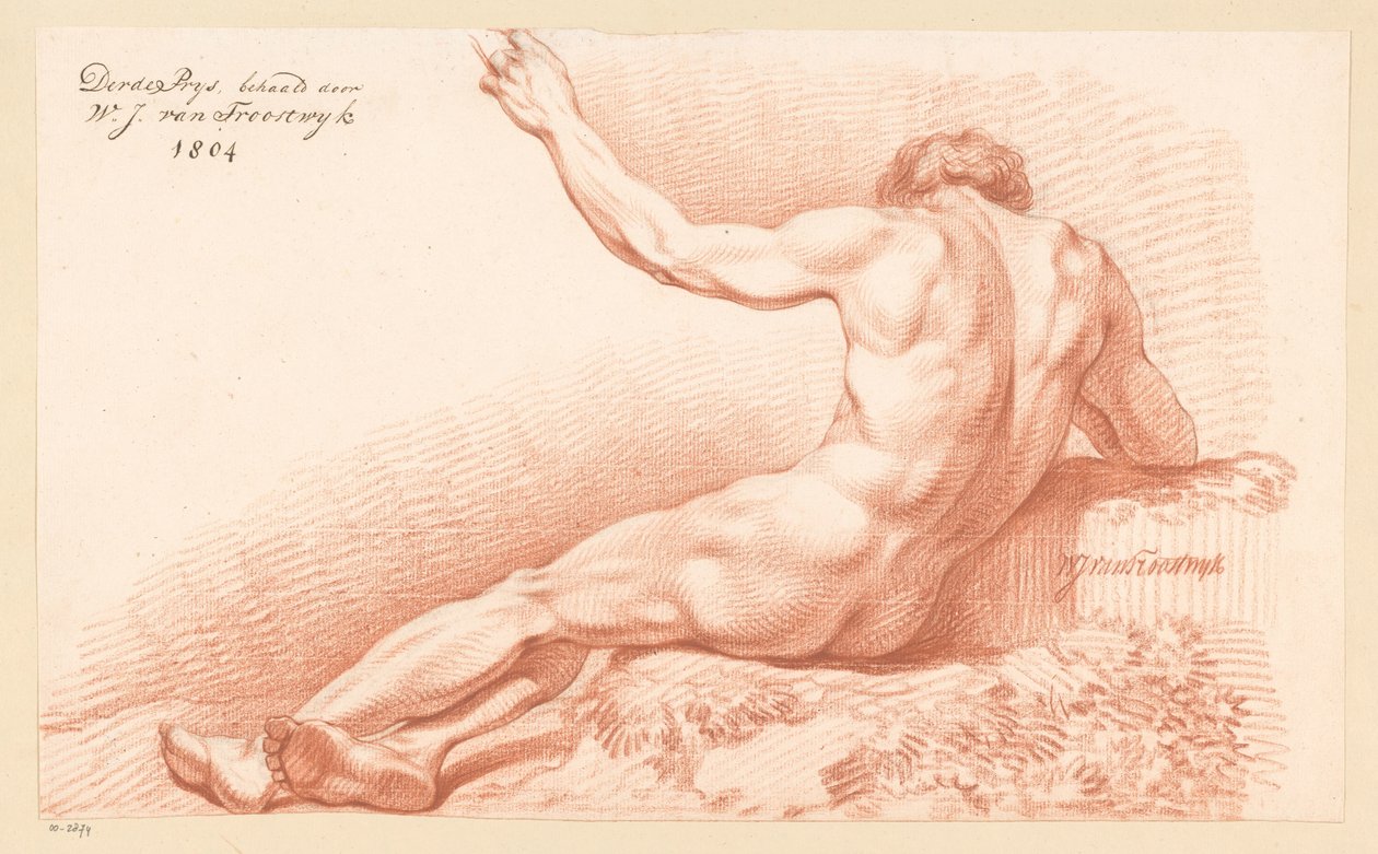 Nu masculin assis, vu de dos (3e prix 1804) - Wouter Johannes van Troostwijk
