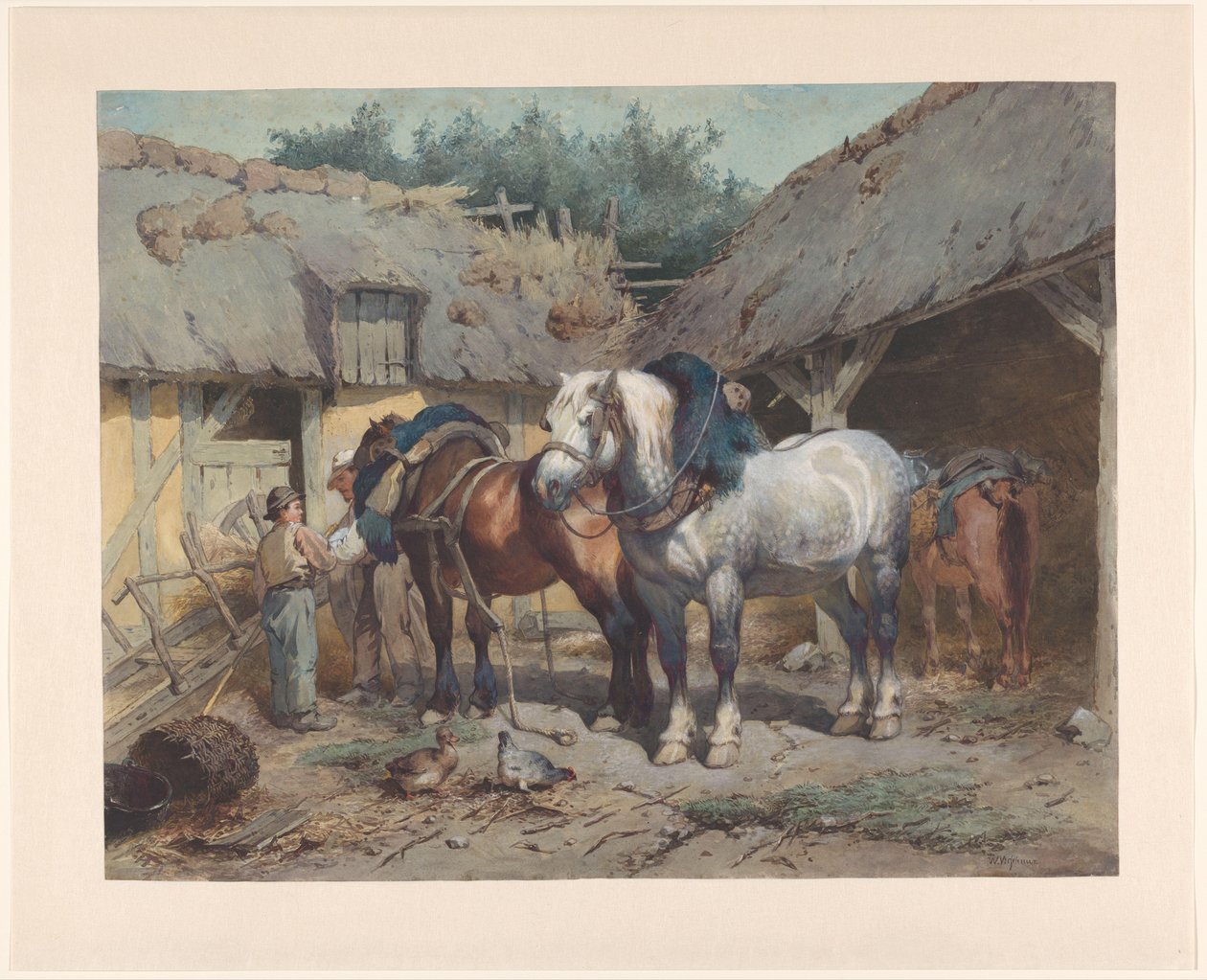 Chevaux près d
