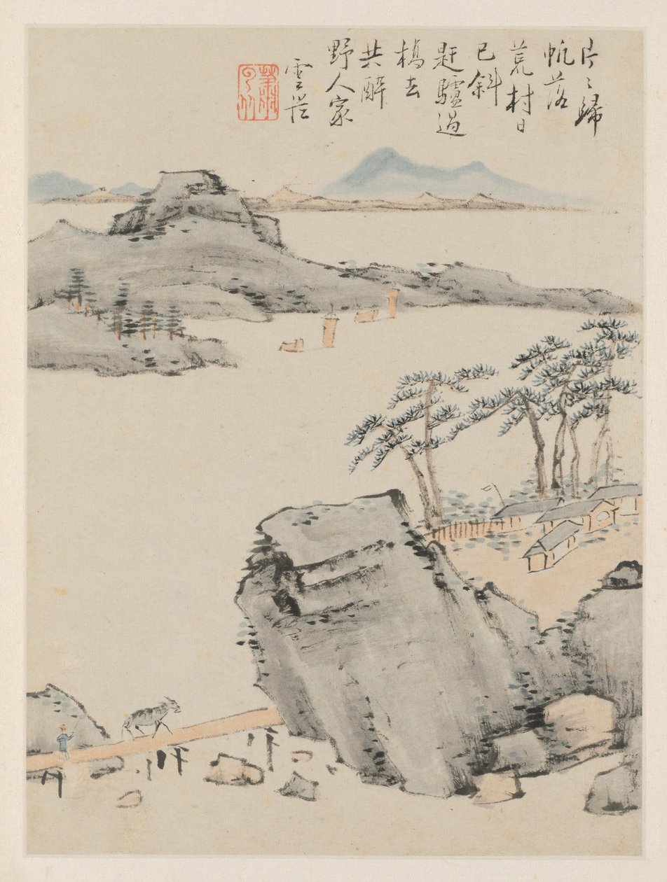 Album de paysages saisonniers, Feuille C feuille précédente 6, 1668 - Xiao Yuncong