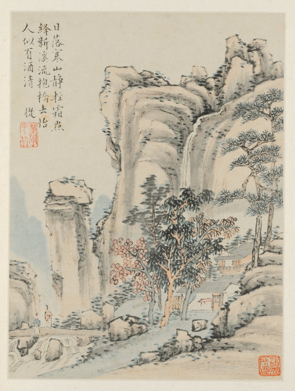 Album de paysages saisonniers, Feuille E feuille précédente 3, 1668 - Xiao Yuncong