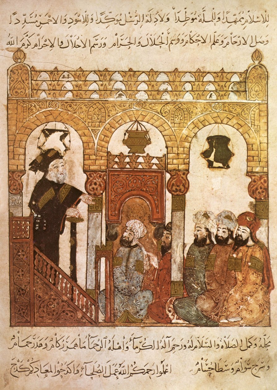 Abou Zayd prêchant dans une mosquée à Samarkand, d