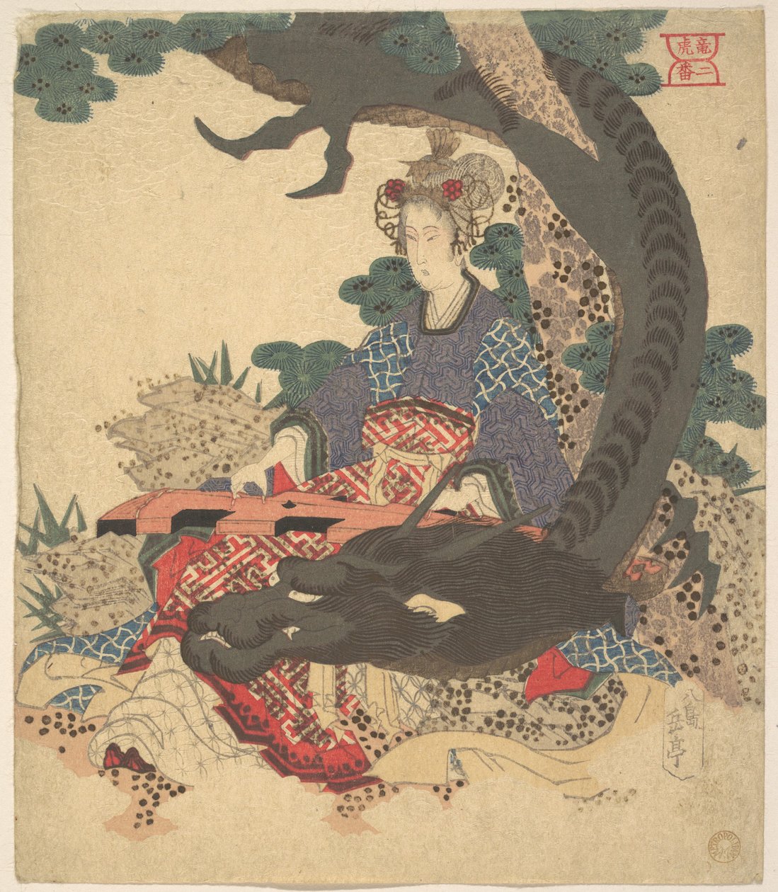 Benzaiten et le dragon - Yashima Gakutei
