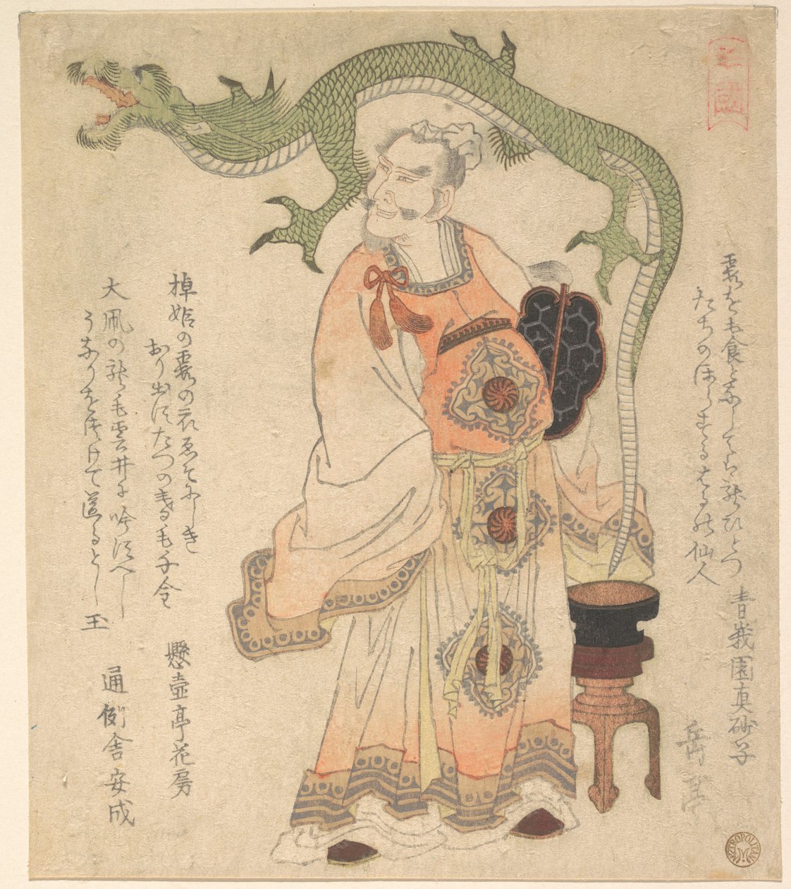 Sage chinois invoquant un dragon - Yashima Gakutei