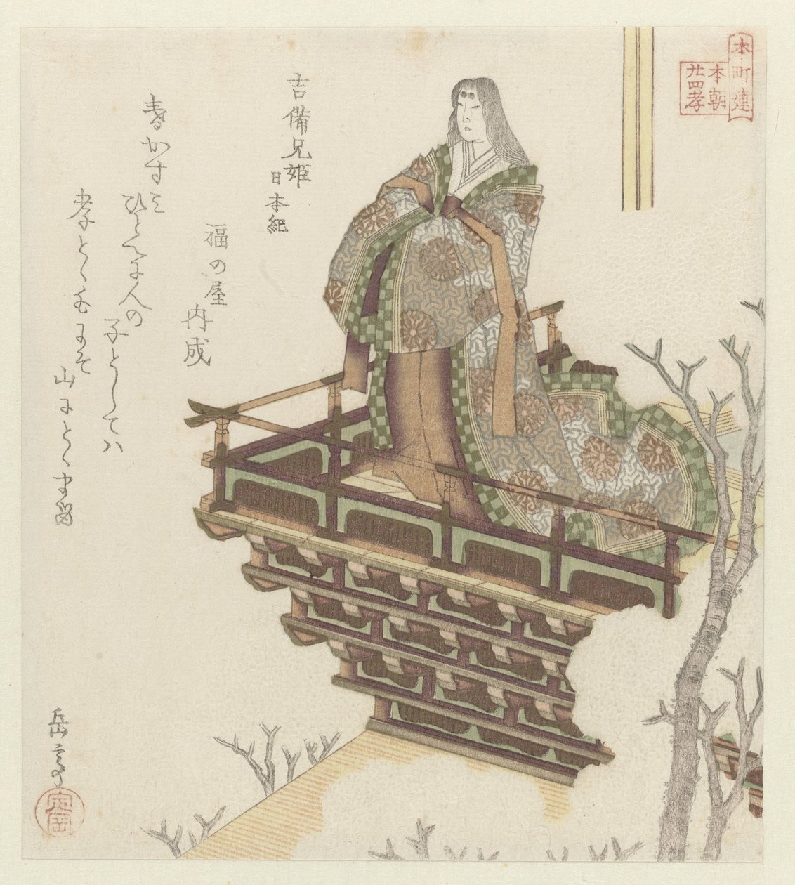 Vingt-quatre exemples japonais de piété filiale pour le Honchôren - Yashima Gakutei