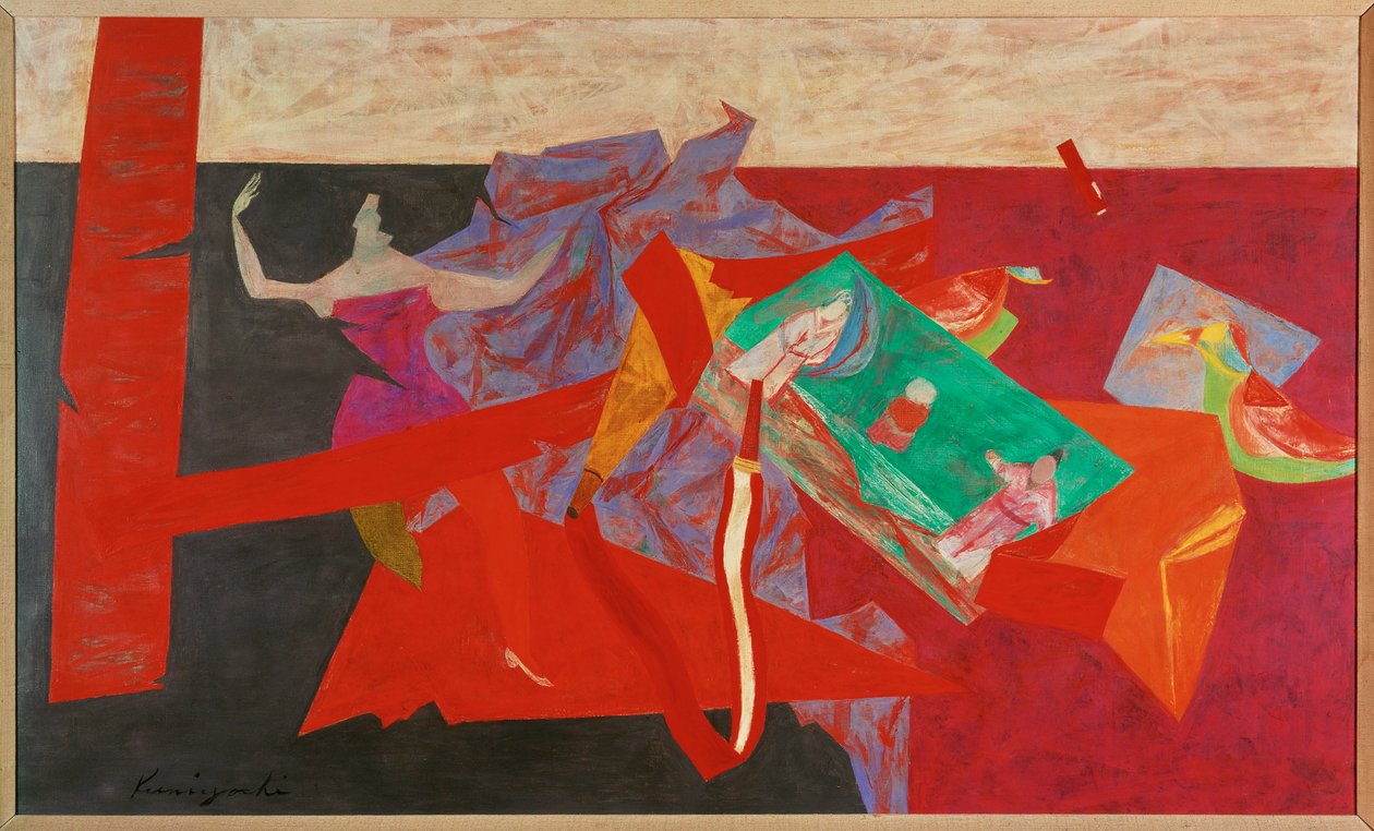 Le cadeau oriental (peinture sur toile) - Yasuo Kuniyoshi