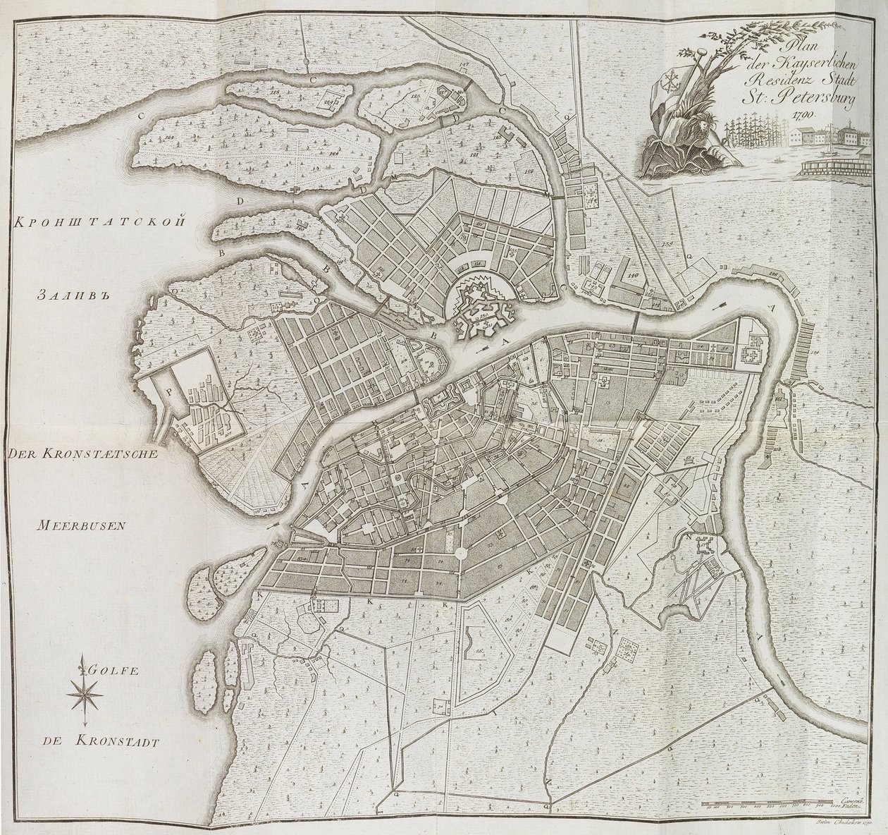 Carte de Saint-Pétersbourg, 1790 - Yefim Maximovich Khudyakov
