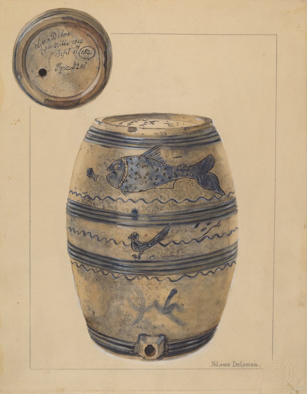 Tonneau de vin, vers 1936 - Yolande Delasser